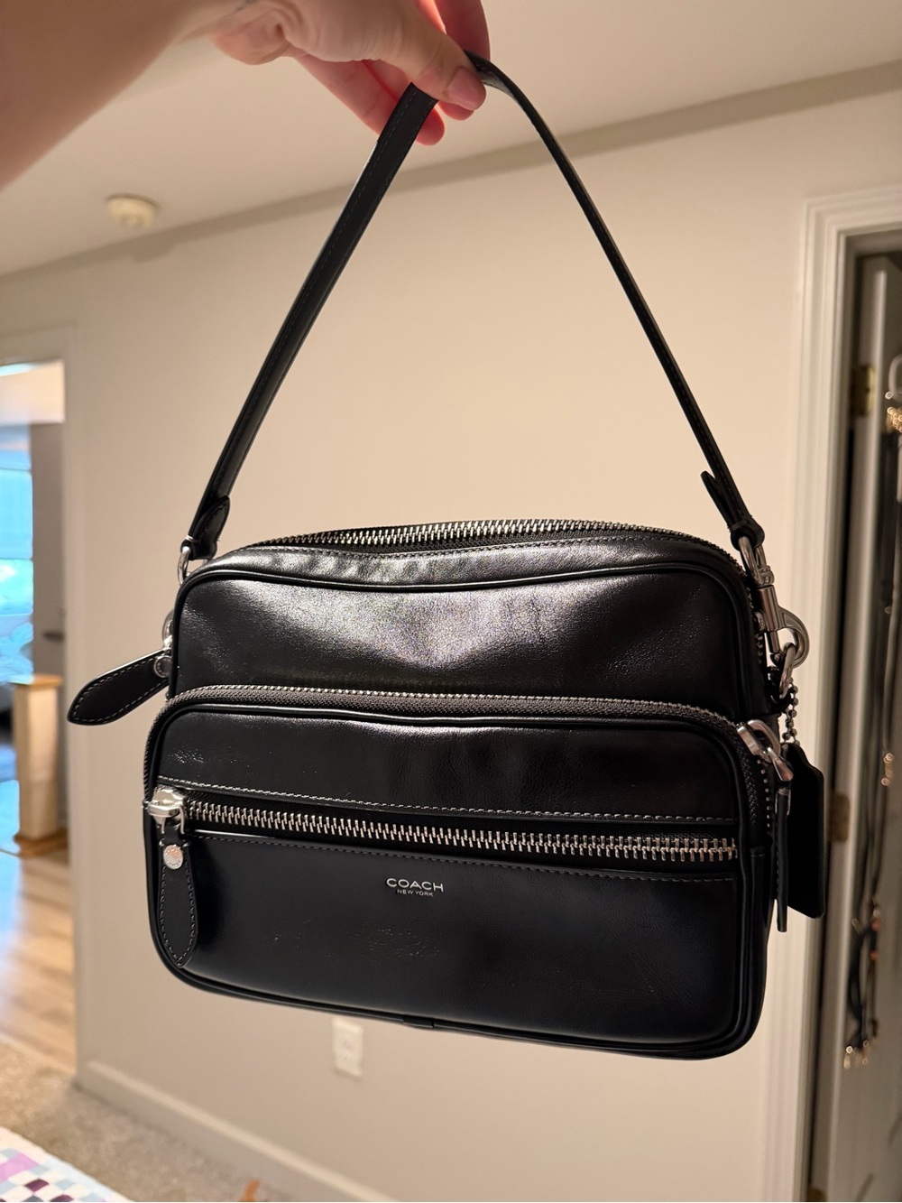 Coach Dakota - black glazed leather